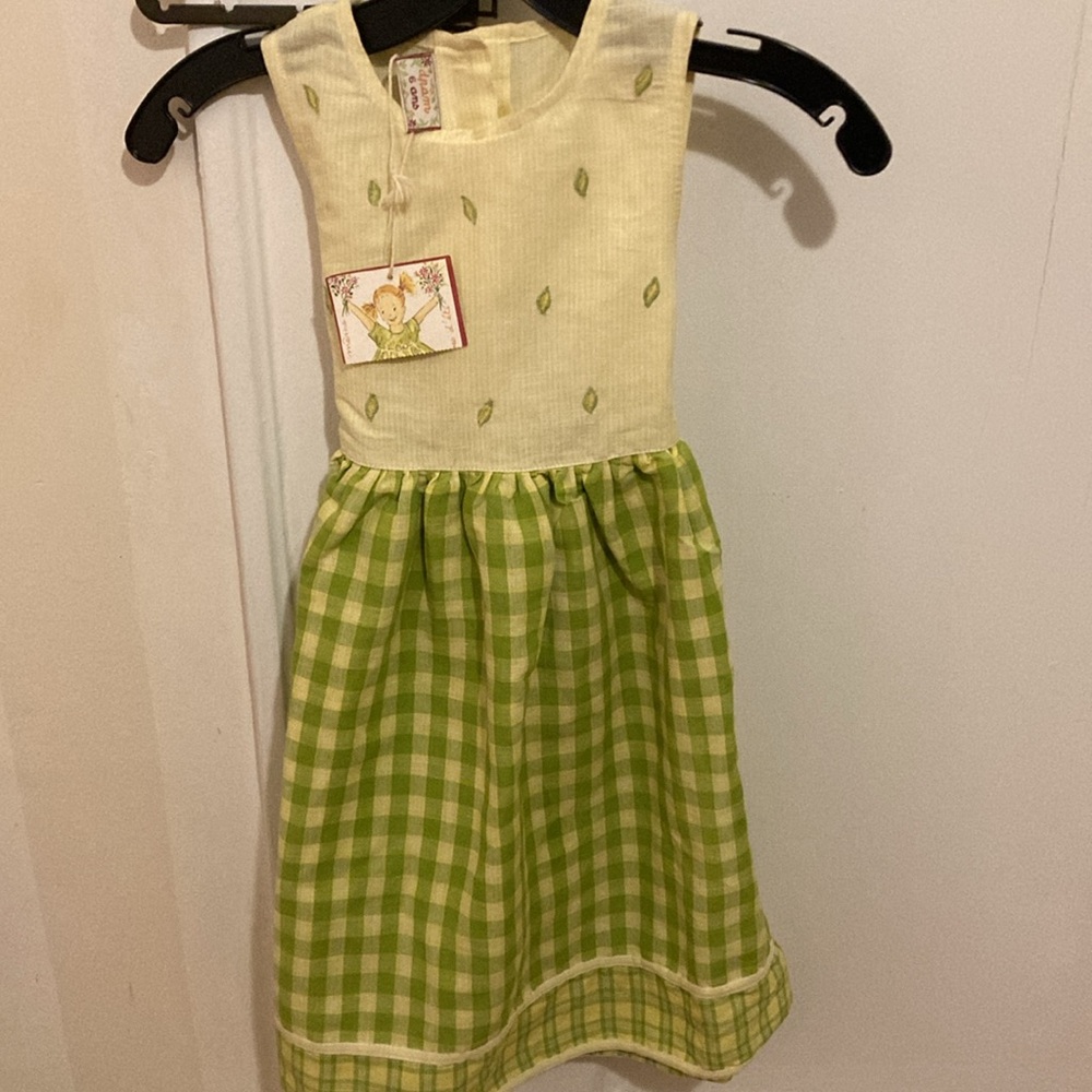 French six-year-old dress in linen and cotton